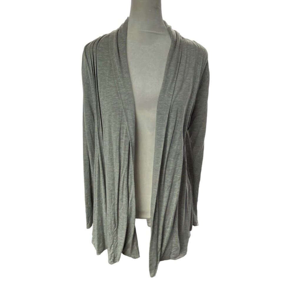 KISCHE Women Open Front Long Sleeve Loose Draped Cardigan‎ Sz S Gray Cozy 74-15
